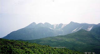 硫黄岳への稜線